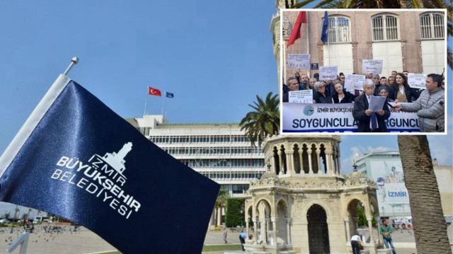 İzmir Belediyesinin önünde eylem yapıldı: 'Soyguncular hesap verecek'