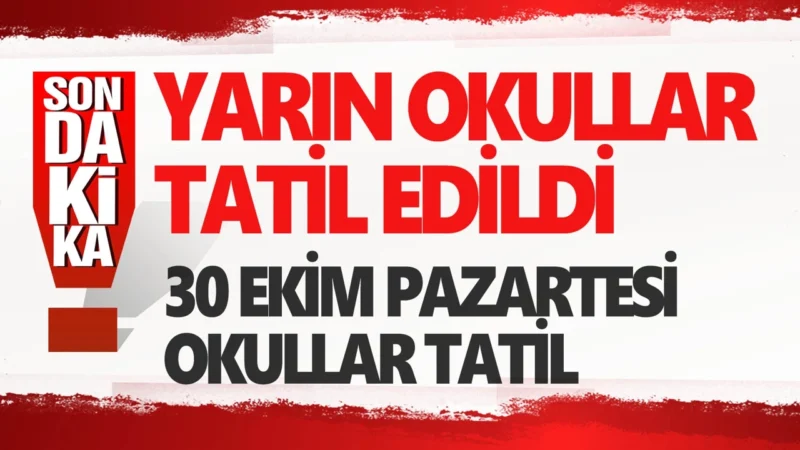 Cumhurbaşkanı Recep Tayyip Erdoğan yaptığı açıklamada, 30 Ekim Pazartesi günü