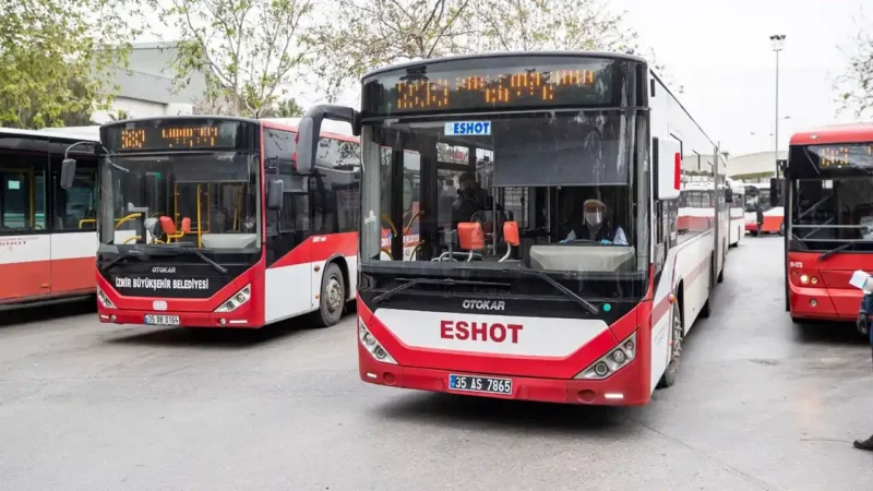 ESHOT Genel Müdürlüğü'nden yapılan açıklamaya göre bazı otobüs hatlarında yapılan