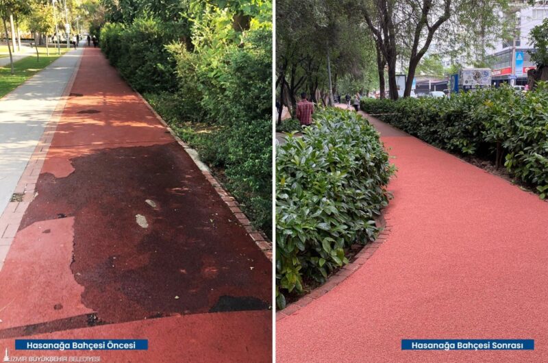 
İzmir Büyükşehir Belediyesi, çocukların güvenle oynayabilmesi ve halkın konforlu bir