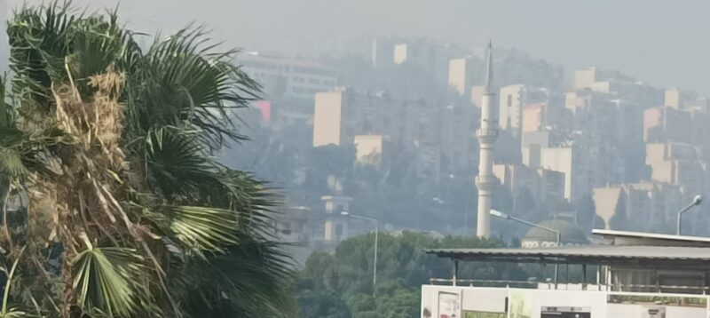 Çiğli Evka 5 üstündeki yeni döküm alanında çıkan yangın, rüzgarın