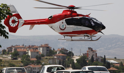 Devletin hayata geçirdiği Hava(helikopter)ambulansları vatandaşın imdadına yetişiyor.