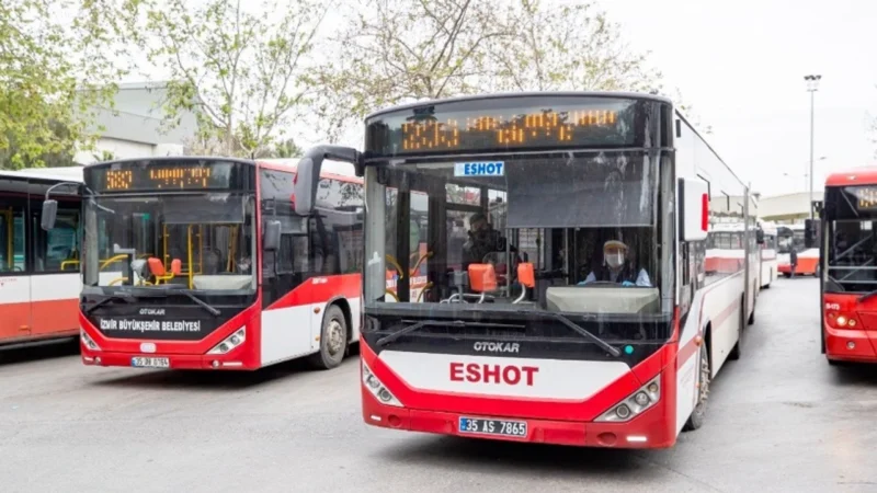 İzmir Büyükşehir Belediyesi şirketi ESHOT, asfalt serim çalışmaları nedeniyle bazı