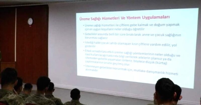 Çanakkale Gelibolu İlçe Sağlık Müdürlüğü, askerlere üreme sağlığı ve kadına