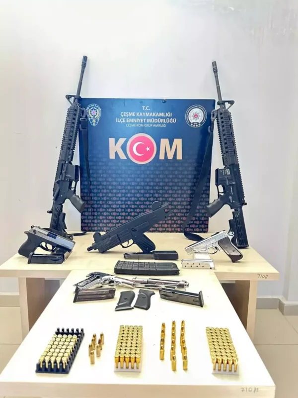 Çeşme Cumhuriyet Başsavcılığı’nın koordinesinde, İzmir Organize Suçlarla Mücadele Şube Müdürlüğü