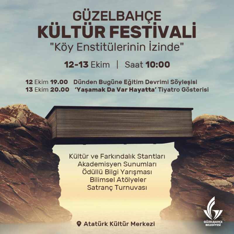 Güzelbahçe Belediyesi, 12-13 Ekim tarihlerinde Güzelbahçe Atatürk Kültür Merkezi’nde
düzenlenecek Kültür