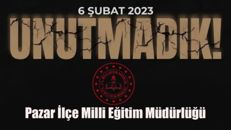 Pazar İlçe Milli Eğitim Müdürü Adem Gündüz, depremin yarattığı yıkım