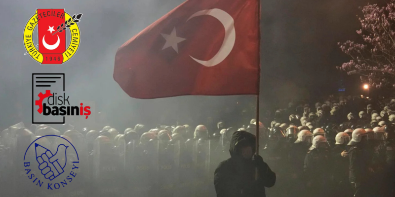 Basın meslek örgütleri, Saraçhane’de toplantı ve eylemleri izleyen ve hukuka