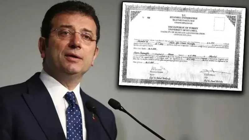 İstanbul Büyükşehir Belediye Başkanı Ekrem İmamoğlu'nun diploması iptal edildi.
