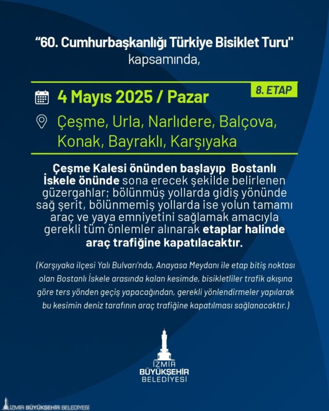 İzmir 2-4 Mayıs’ta 60. Cumhurbaşkanlığı Türkiye Bisiklet Turu’na ev sahipliği