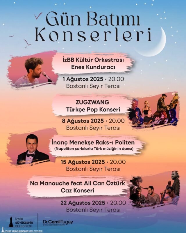 İzmir Büyükşehir Belediyesi’nin gelenek haline gelen Gün Batımı konserleri, ağustos
