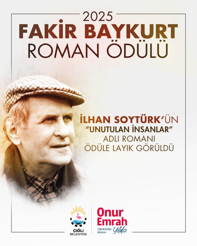 “Unutulan İnsanlar” Romanı ile İlhan Soytürk ödüle layık görüldü
Çiğli Belediyesi