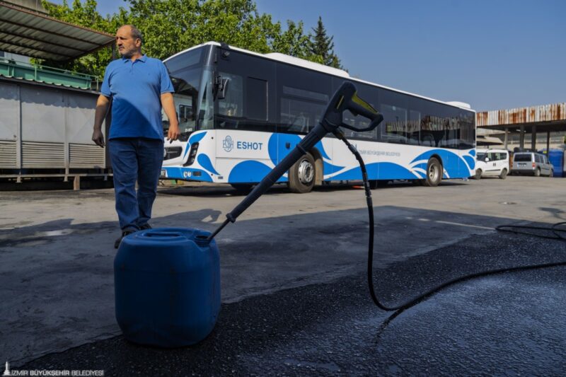 İzmir Büyükşehir Belediyesi ESHOT Genel Müdürlüğü, otobüs yıkamada kullanılan suyu