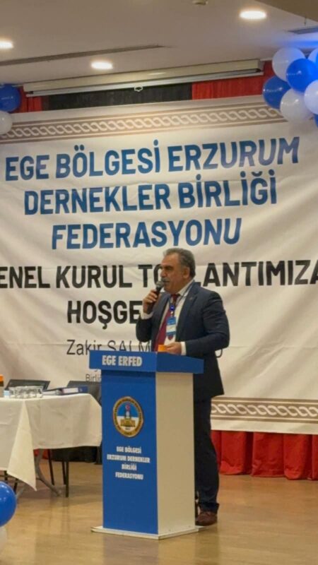 Ege Bölgesi Erzurum Dernekler Birliği Federasyonu Genel Başkanı Zakir Salmanoğlu,