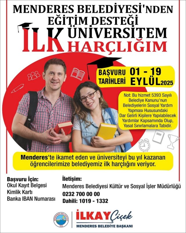 Menderes Belediyesi, ilçede ikamet eden ilkokul ve ortaokul öğrencilerine kırtasiye