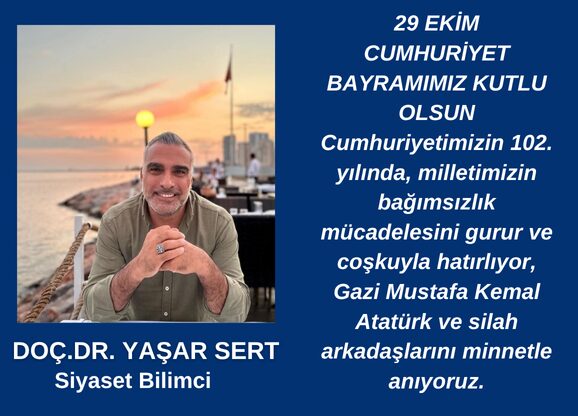 29 EKİM CUMHURİYET BAYRAMIMIZ KUTLU OLSUN
Cumhuriyetimizin 102. yılında, milletimizin bağımsızlık