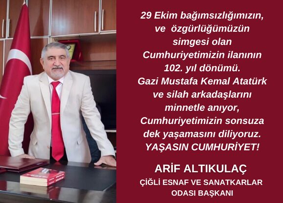 29 Ekim bağımsızlığımızın, ve  özgürlüğümüzün  simgesi olan Cumhuriyetimizin