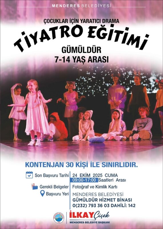 Menderes Belediyesi, çocuklar için yaratıcı drama tiyatro eğitimi için yeni