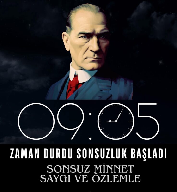 Türkiye Cumhuriyetimizin kurucusu lideri Gazi Mustafa Kemal Atatürk'ün ebediyete irtihalinin