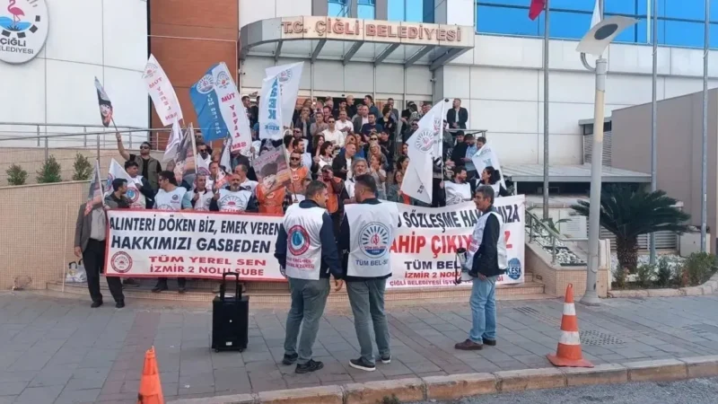 TİS alacakları için 22 gündür eylem yapan Tüm Bel-Sen üyeleri,