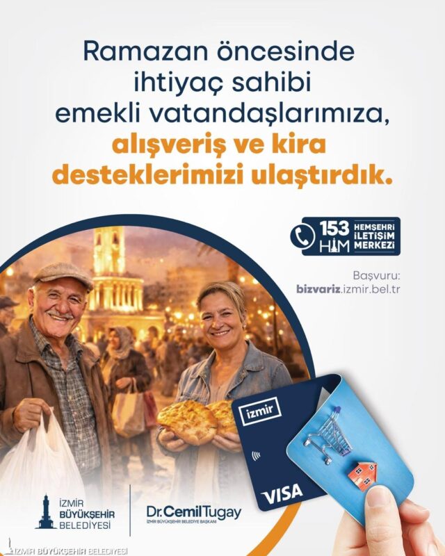İzmir Büyükşehir Belediyesi, ramazan öncesi ihtiyaç sahibi emeklileri unutmadı. Alışveriş