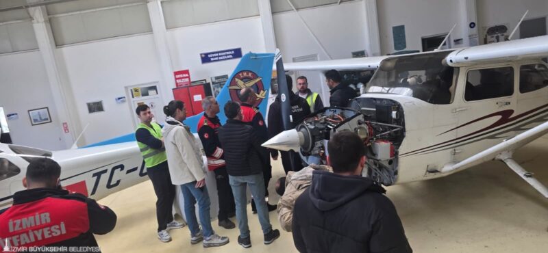 İzmir Büyükşehir Belediyesi İtfaiye Dairesi Başkanlığı, hava aracı kazalarına müdahale