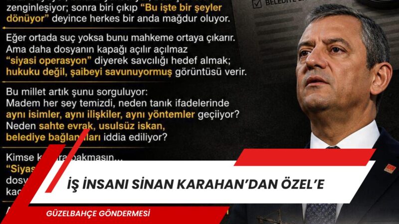 Sinan Karahan’dan Özgür Özel’e sert mesaj! Güzelbahçe operasyonu sonrası paylaşım