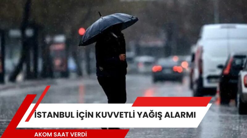 AKOM, İstanbul için kuvvetli sağanak yağış uyarısında bulundu. Yapılan açıklamada,