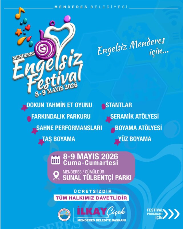 Menderes Belediyesi, kırmızı bayraklı tesisinde Engelsiz Festival düzenliyor.