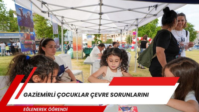 
Gaziemir Belediyesi’nin Dünya Çevre Günü’nde düzenlediği Çevre Şenliği’ne katılan çocuklar,