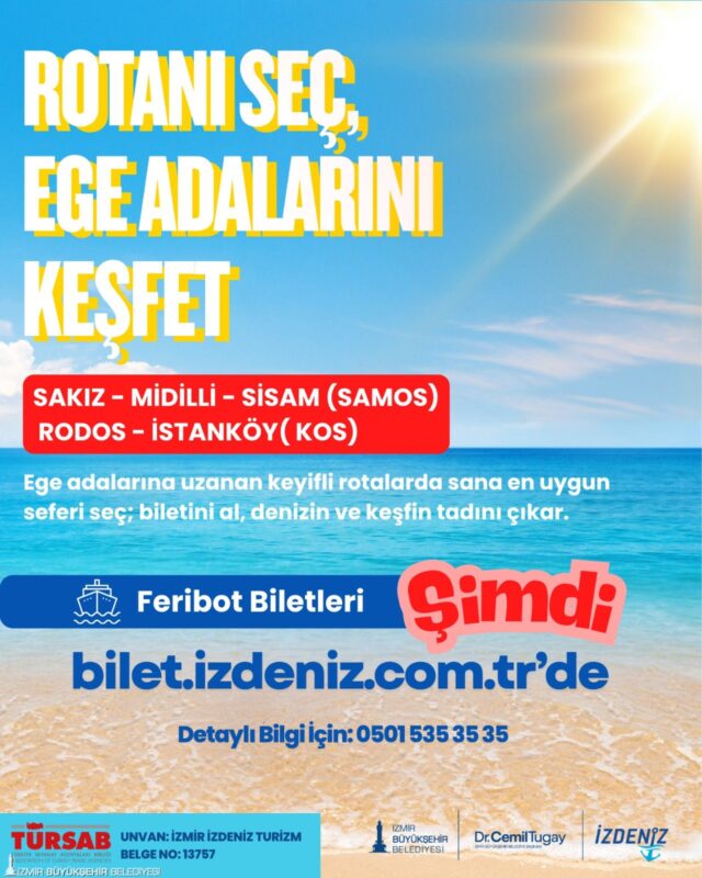 İzmir Büyükşehir Belediyesi iştiraki İZDENİZ, Sakız, Midilli, Sisam (Samos), İstanköy