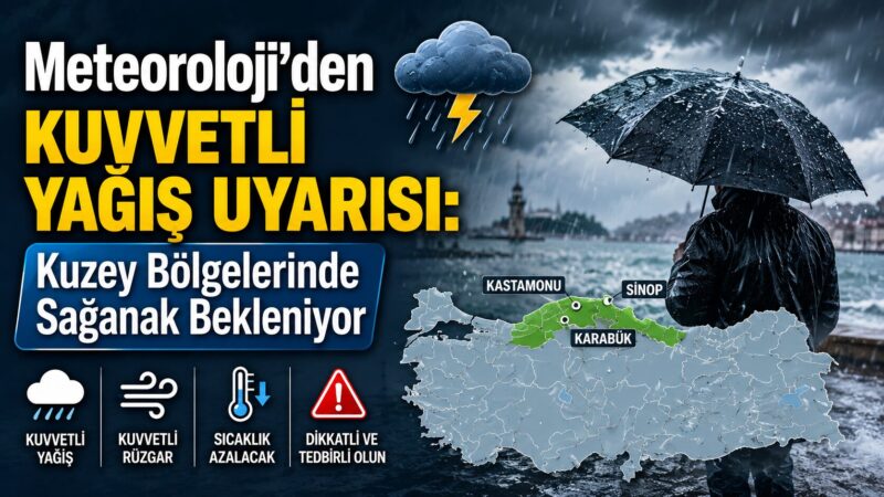 Meteoroloji Genel Müdürlüğü (MGM), yurdun kuzey kesimleri için kuvvetli sağanak