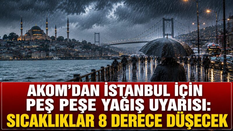 İstanbul Büyükşehir Belediyesi Afet Koordinasyon Merkezi (AKOM), haftalık hava tahmin