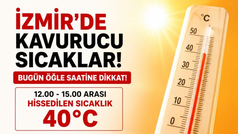 İzmir'de etkisini sürdüren sıcak hava dalgası nedeniyle vatandaşlara öğle saatleri