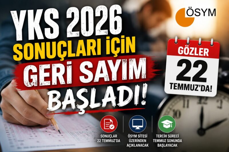 Yükseköğretim Kurumları Sınavı'nın (YKS) 20-21 Haziran 2026 tarihlerinde tamamlanmasının ardından