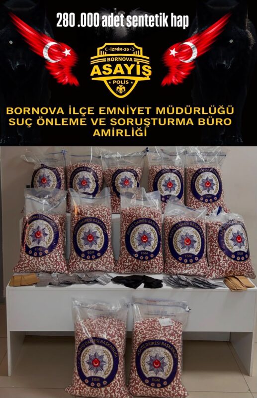 İzmir'in Bornova ilçesinde düzenlenen geniş çaplı uyuşturucu operasyonunda, piyasa değeri
