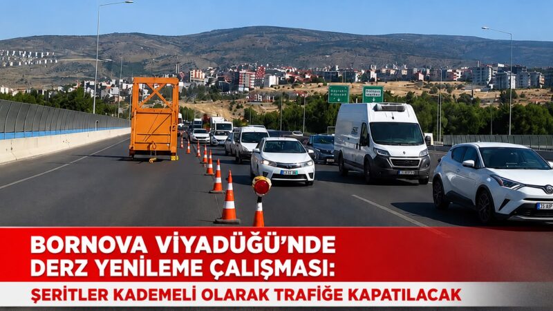 İzmir’de otoyol üzerindeki Bornova Viyadüğü’nde derz yenileme çalışmaları başladı. Çalışmalar