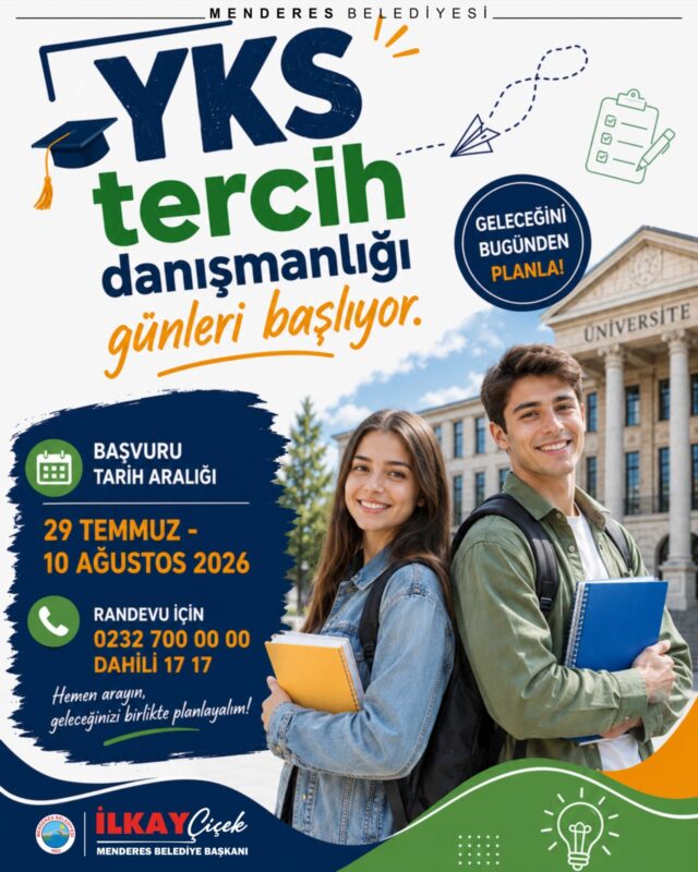 Menderes Belediyesi, Yükseköğretim Kurumları Sınavı (YKS) tercih döneminde öğrencilere danışmanlık
