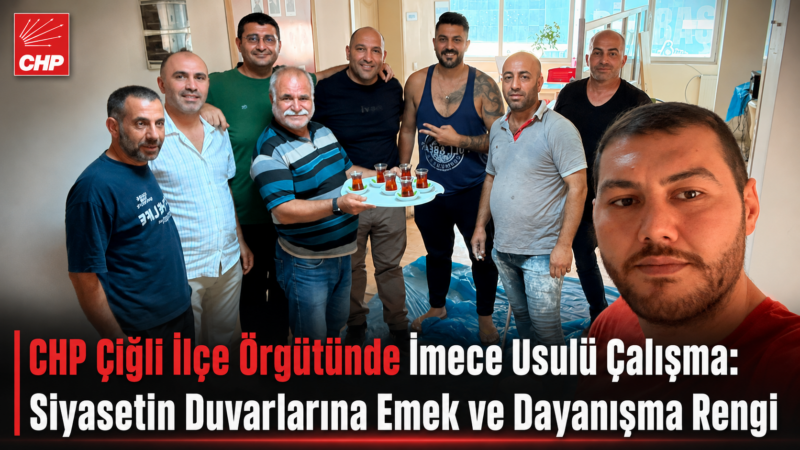 CHP Çiğli İlçe Başkanı Süleyman Karadağ, ilçe binasının boya ve