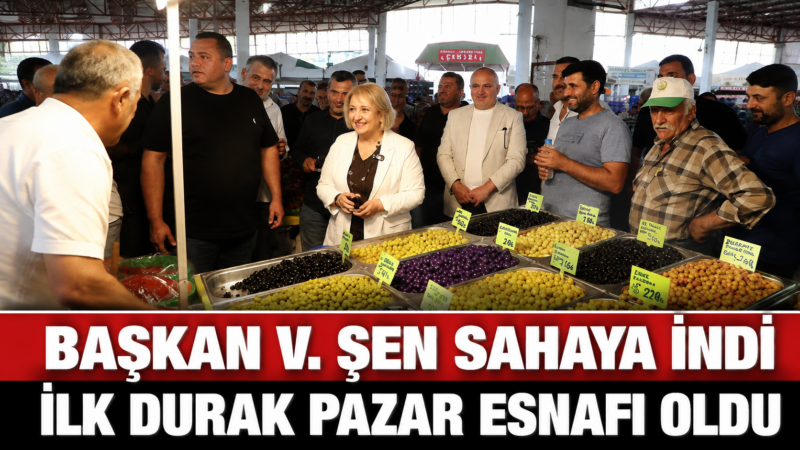 Menderes Belediye Başkan V. Asuman Şen pazar esnafını ziyaret etti.