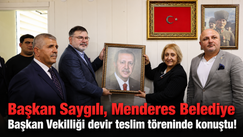Menderes Belediye Başkan Vekili Asuman Şen, görevine başlarken, devir teslim