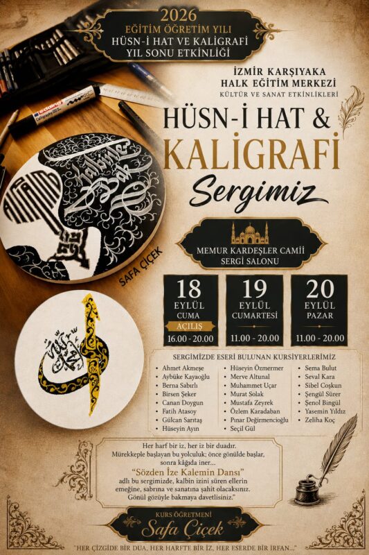 İzmir’de hüsn-i hat ve kaligrafi sanatını bir araya getiren özel