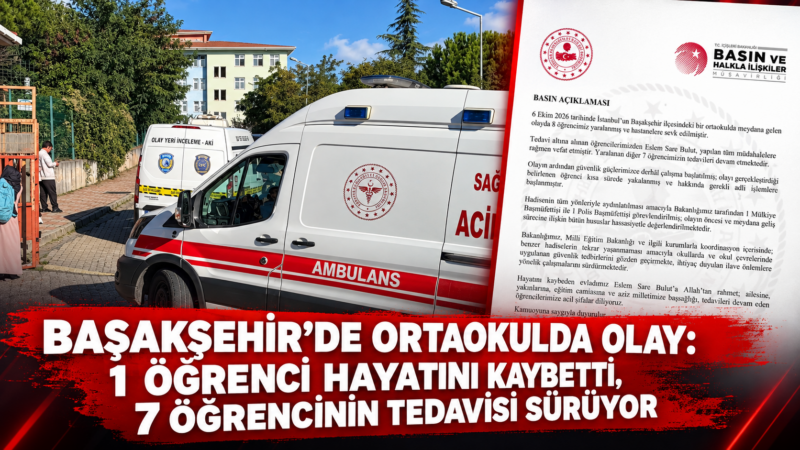 İstanbul’un Başakşehir ilçesinde bir ortaokulda meydana gelen olayda 8 öğrenci