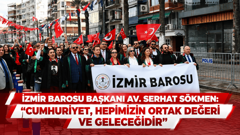 Cumhuriyetimizin 103. yılı dolayısıyla düzenlenen Cumhuriyet kortejinin ardından konuşan İzmir